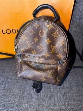 Louis Vuitton Palm Springs Mini Backpack Monogram Black Trim Authentic
